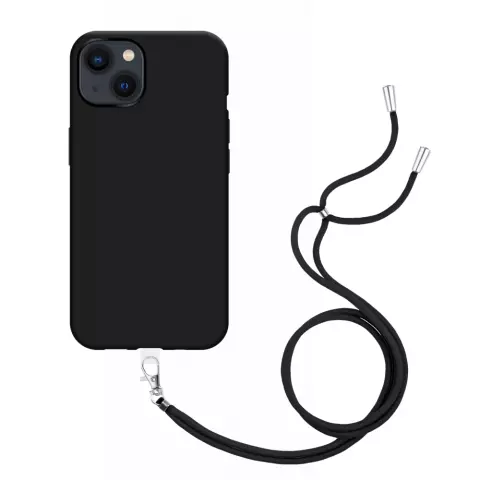 Just in Case Coque souple en TPU avec cordon pour iPhone 13 - noir