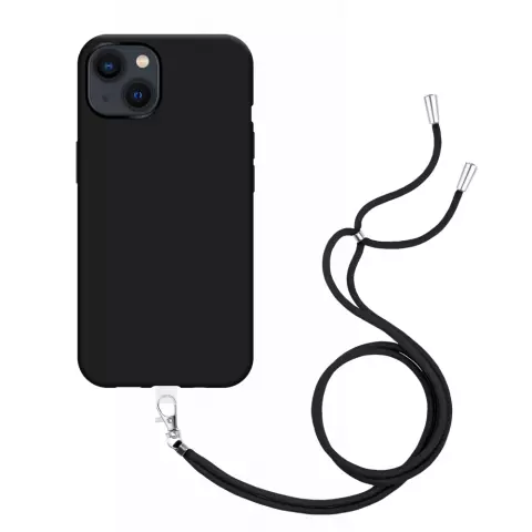 Just in Case Coque en TPU Souple avec Cordon compatible avec iPhone 13 - Noir