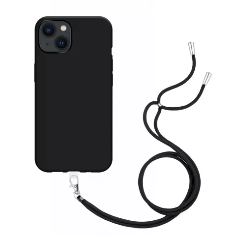 Just in Case Coque en TPU Souple avec Cordon compatible avec iPhone 14 Plus - Noir