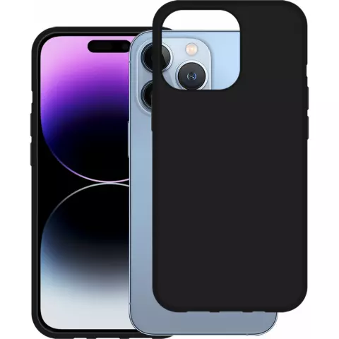 Just in Case Coque en TPU Souple avec Cordon compatible avec iPhone 14 Pro Max - Noir