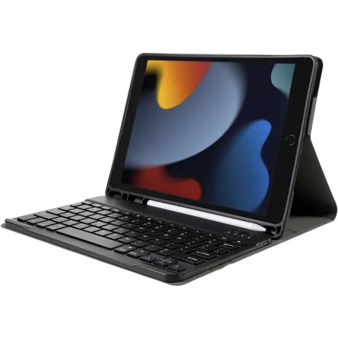 Just in Case Vintage Bluetooth Keyboard Cover QWERTZ &eacute;tui compatible avec iPad 10,2 pouces - bleu