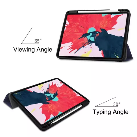 Just in Case &Eacute;tui &agrave; trois volets avec fente pour stylo pour iPad Pro 11 pouces (2018 2020 2021 2022) - bleu