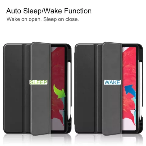 Just in Case &Eacute;tui &agrave; trois volets avec fente pour stylo compatible avec iPad Pro 11 pouces (2018 2020 2021 2022) - noir