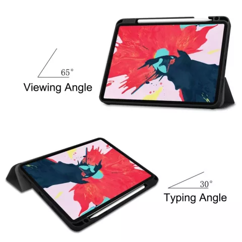 Just in Case &Eacute;tui &agrave; trois volets avec fente pour stylo pour iPad Pro 11 pouces (2018 2020 2021 2022) - noir