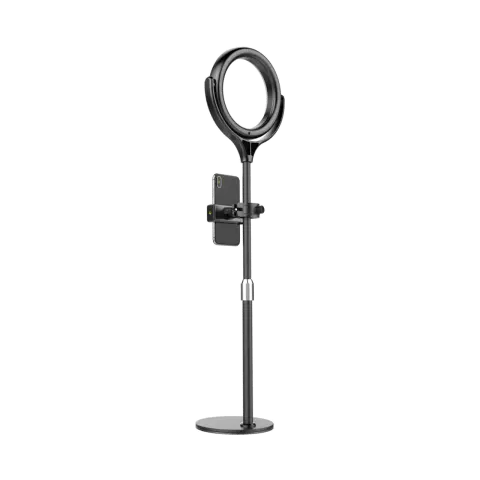 XQISIT Selfie Ring Light avec 40 cm de haut standard 10 modes d&#039;exposition - Noir
