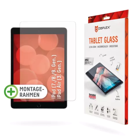 Displex Tablet Glass + Frame compatible avec iPad 10,2 pouces - verre tremp&eacute;