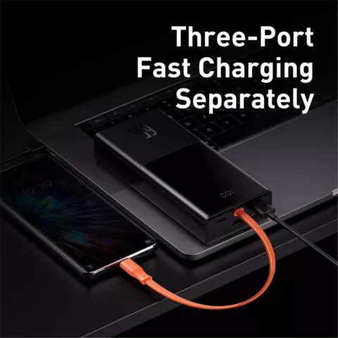 Baseus Elf 20000mAh PowerBank 65W USB-C Charge rapide pour ordinateur portable, t&eacute;l&eacute;phone et tablette