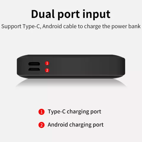 Chargeur Solaire Solar Power Bank 10000mAh 3 Ports USB-A avec USB-C et Micro-USB - Noir