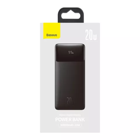 Baseus Bipow PowerBank XL 30000mAh 20W Tr&egrave;s grande capacit&eacute; avec &eacute;cran - Noir