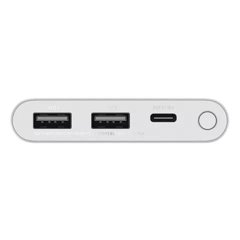 Chargeur rapide Xiaomi PB100DZM 22.5W PowerBank 10000mAh 3 ports USB-A et USB-C - Argent