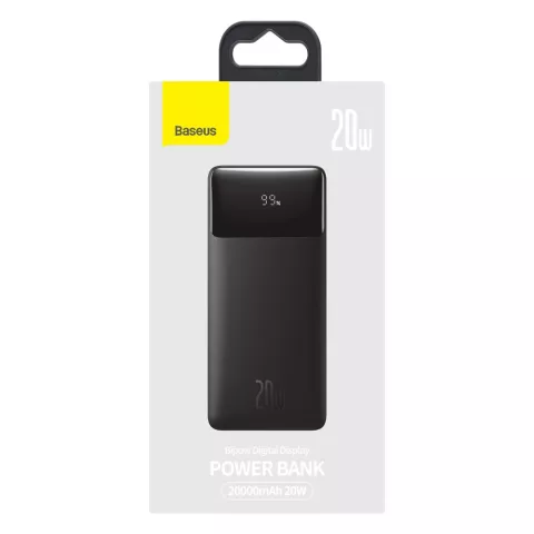 Baseus Bipow Power Bank 20000mAh 20W Charge Rapide Double USB-A et USB-C - Noir