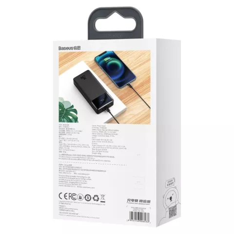 Baseus Bipow Powerbank 20000mAh 20W Charge Rapide Double USB-A et USB-C - Noir