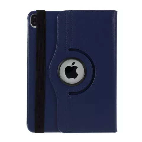 Grain De Litchi En Cuir compatible avec iPad Pro 12,9 Pouces (2018 2020 2021 2022) Couverture Rotative Avec Couverture - Bleu