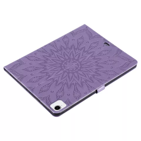 Cuir compatible avec iPad Pro 12,9 Pouces (2018 2020 2021 2022) Couverture De Cas Portefeuille D&#039;impression De Tournesol - Mauve