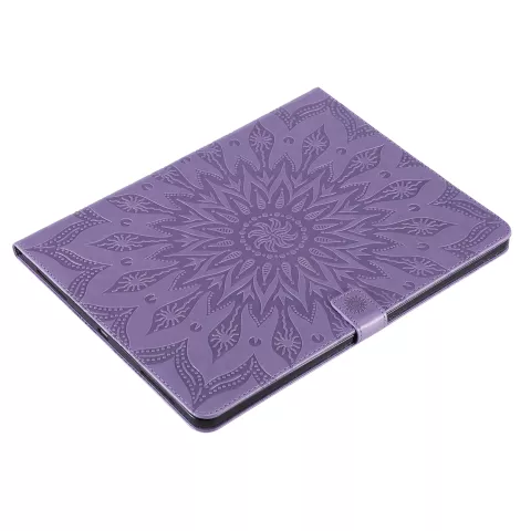 Cuir compatible avec iPad Pro 12,9 Pouces (2018 2020 2021 2022) Couverture De Cas Portefeuille D&#039;impression De Tournesol - Mauve