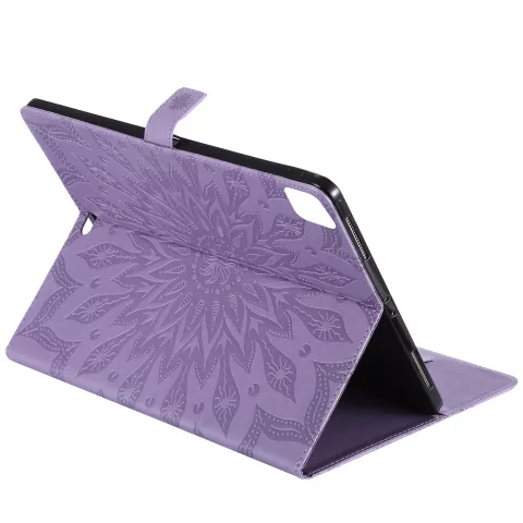 &Eacute;tui portefeuille en cuir pour iPad Pro 12,9 pouces (2018 2020 2021 2022) avec impression tournesol - Violet