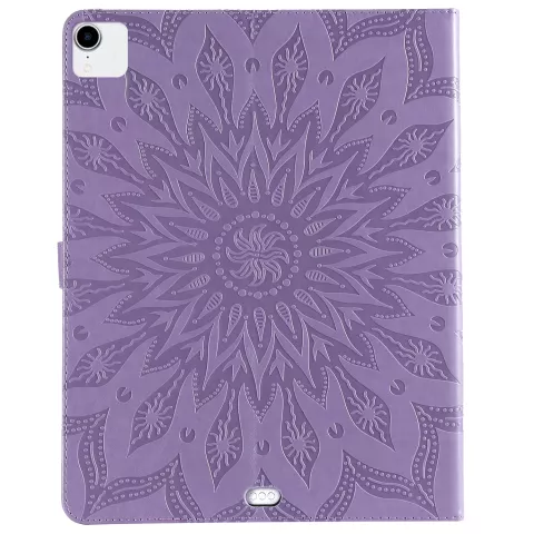Cuir compatible avec iPad Pro 12,9 Pouces (2018 2020 2021 2022) Couverture De Cas Portefeuille D&#039;impression De Tournesol - Mauve