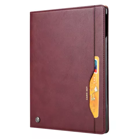 &Eacute;tui Portefeuille en Cuir pour iPad Pro 12,9 pouces (2018 2020 2021 2022) - Crayon Apple Rouge Vineux