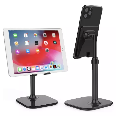 Support de tablette standard Support de t&eacute;l&eacute;phone Bureau de bureau compatible avec iPad et iPhone - Noir