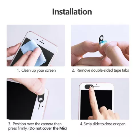 Webcam Cover 3 pi&egrave;ces Curseur de confidentialit&eacute; pour appareil photo - Tablette de t&eacute;l&eacute;phone portable compatible avec iPhone / iPad