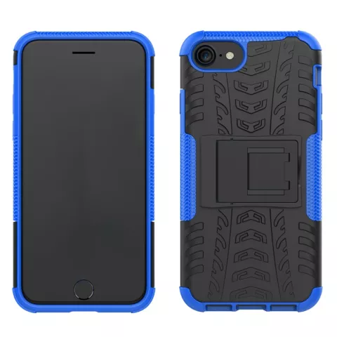 Coque standard hybride bleu noir compatible avec iPhone 7 8 SE 2020 SE 2022 housse antichoc