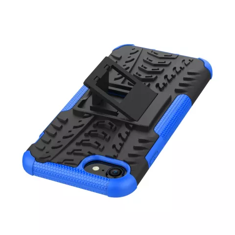 Coque standard hybride bleu noir compatible avec iPhone 7 8 SE 2020 SE 2022 housse antichoc