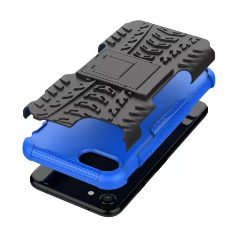Coque standard hybride bleu noir compatible avec iPhone 7 8 SE 2020 SE 2022 housse antichoc