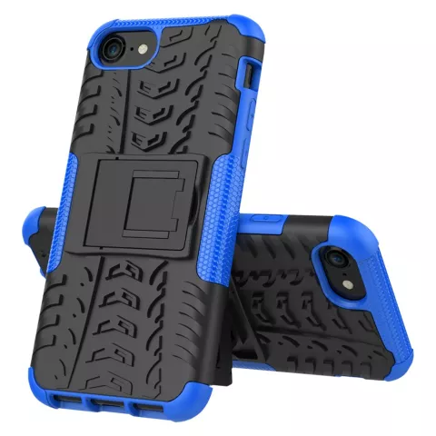 Coque standard hybride bleu noir compatible avec iPhone 7 8 SE 2020 SE 2022 housse antichoc