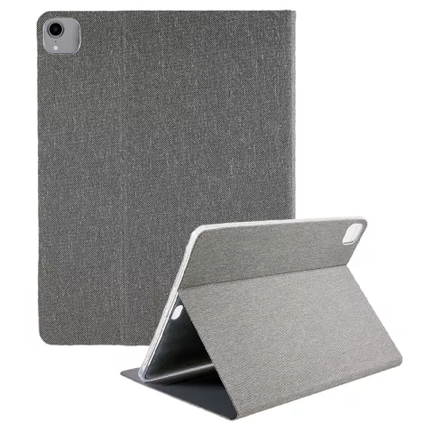 Housse Fabric Leatherette pour iPad Pro 12,9 pouces 2018 2020 2021 2022 - Tissu gris