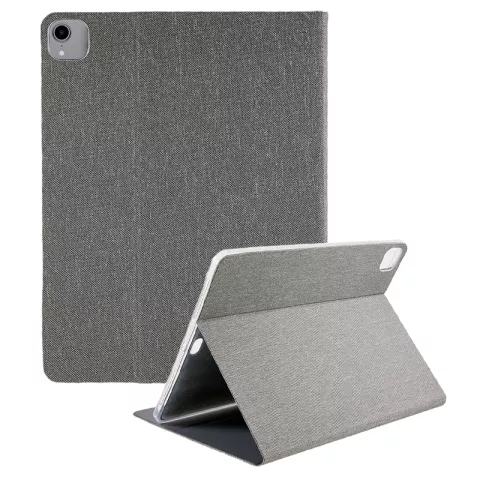 Tissu Faux Cuir compatible avec iPad Pro 12,9 Pouces 2018 2020 2021 2022 Housse De Couverture - Tissu Gris