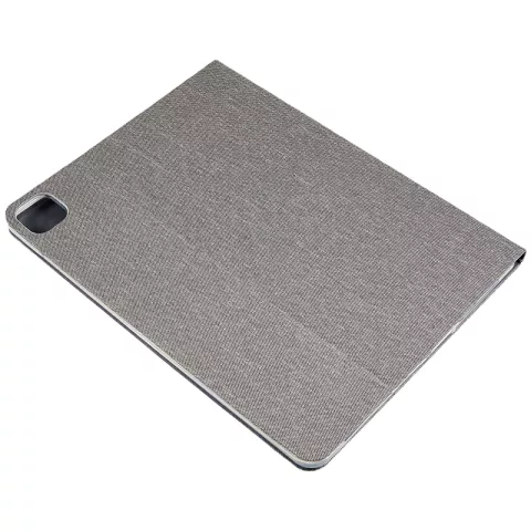 Housse Fabric Leatherette pour iPad Pro 12,9 pouces 2018 2020 2021 2022 - Tissu gris