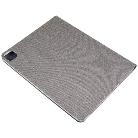 Tissu Faux Cuir compatible avec iPad Pro 12,9 Pouces 2018 2020 2021 2022 Housse De Couverture - Tissu Gris