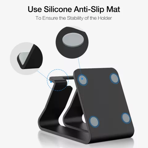 Mobile / GSM design standard universel en aluminium adapt&eacute; au support de bureau iPhone - noir mat