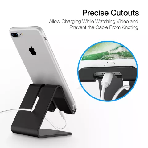 Mobile / GSM design standard universel en aluminium adapt&eacute; au support de bureau iPhone - noir mat