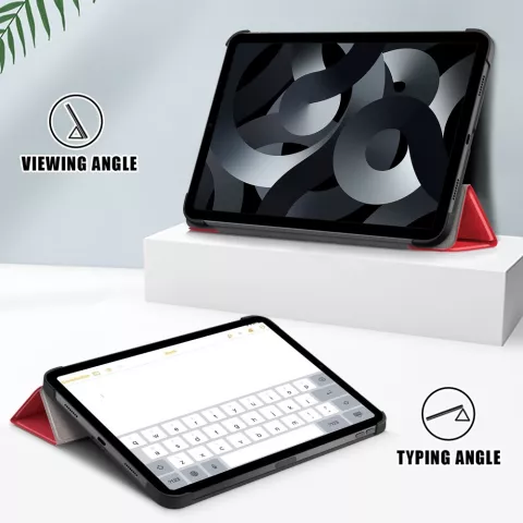 Housse en plastique &agrave; trois volets compatible avec iPad 10e g&eacute;n&eacute;ration 10,9 pouces 2022 - rouge