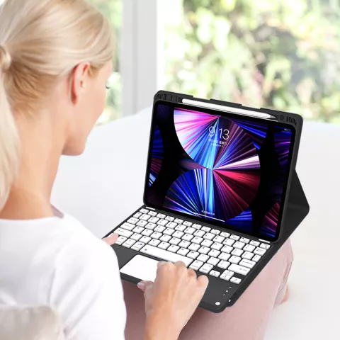 Housse de biblioth&egrave;que avec clavier compatible avec iPad 10,2 pouces et iPad Air 3 10,5 pouces (2019) et iPad Pro 10,5 pouces (2017)