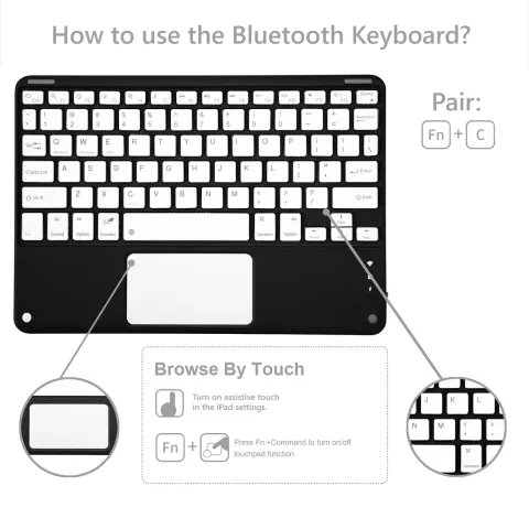 Housse de biblioth&egrave;que avec clavier compatible avec iPad 10,2 pouces et iPad Air 3 10,5 pouces (2019) et iPad Pro 10,5 pouces (2017)