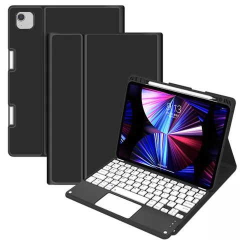Housse de biblioth&egrave;que avec clavier compatible avec iPad Pro 11 pouces (2018 2020 2021 2022) et iPad Air 4 et 5