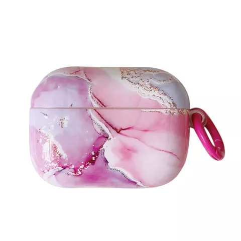 Housse en TPU marbr&eacute;e compatible avec AirPods Pro 1 / 2 - rose
