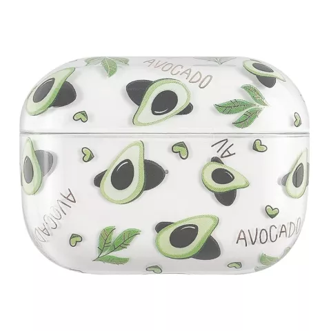 Couvercle en plastique robuste avocat compatible avec AirPods Pro 1 / 2 - transparent