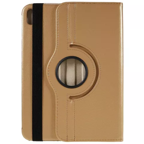 Couverture en cuir artificiel pour biblioth&egrave;que rotative &agrave; 360 &deg; compatible avec iPad 10e g&eacute;n&eacute;ration 10,9 pouces 2022 - or
