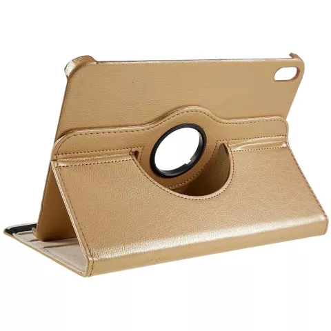 Couverture en cuir artificiel pour biblioth&egrave;que rotative &agrave; 360 &deg; compatible avec iPad 10e g&eacute;n&eacute;ration 10,9 pouces 2022 - or