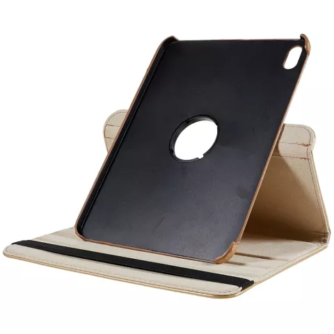 Couverture en cuir artificiel pour biblioth&egrave;que rotative &agrave; 360 &deg; compatible avec iPad 10e g&eacute;n&eacute;ration 10,9 pouces 2022 - or