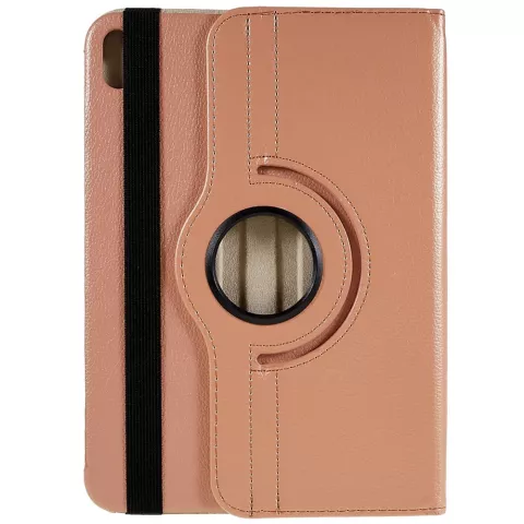 Couverture en cuir artificiel de biblioth&egrave;que rotative 360 pour iPad 10e g&eacute;n&eacute;ration 10,9 pouces 2022 - or rose