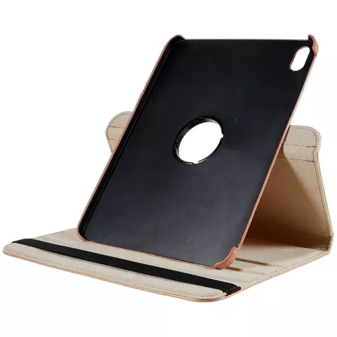 Couverture en cuir artificiel de biblioth&egrave;que rotative 360 pour iPad 10e g&eacute;n&eacute;ration 10,9 pouces 2022 - or rose