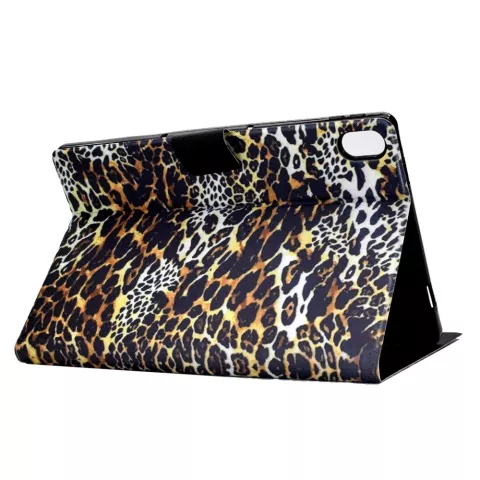 Housse en cuir artificiel Leopard Bookcase compatible avec iPad 10e g&eacute;n&eacute;ration 10,9 pouces 2022 - marron
