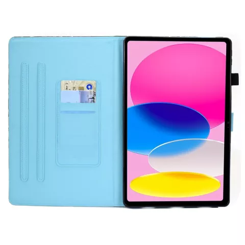 Housse en cuir artificiel Tropical Bookcase compatible avec iPad 10e g&eacute;n&eacute;ration 10,9 pouces 2022 - bleu