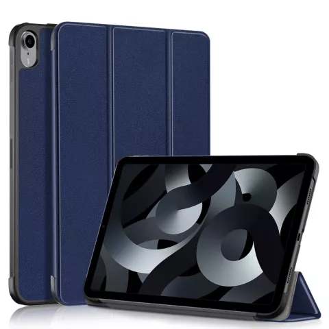 Housse en cuir artificiel &agrave; trois volets compatible avec iPad 10e g&eacute;n&eacute;ration 10,9 pouces 2022 - bleu