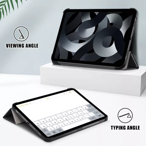 Housse en cuir artificiel &agrave; trois volets compatible avec iPad 10e g&eacute;n&eacute;ration 10,9 pouces 2022 - noir