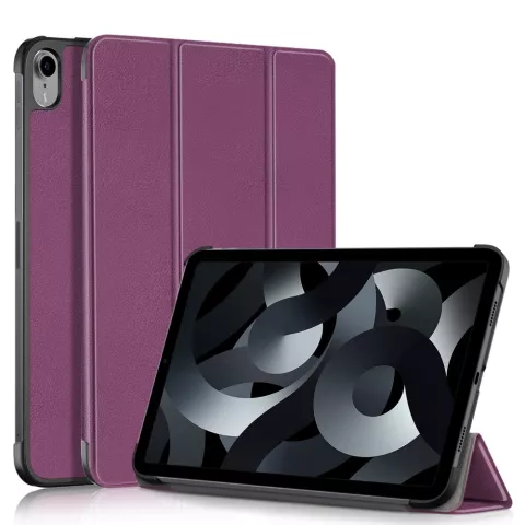 Housse en cuir artificiel &agrave; trois volets compatible avec iPad 10e g&eacute;n&eacute;ration 10,9 pouces 2022 - violet